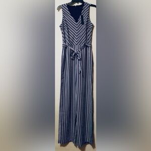 NWT Banana Republic Pinstripe tie waist jumpsuit Sz. 8